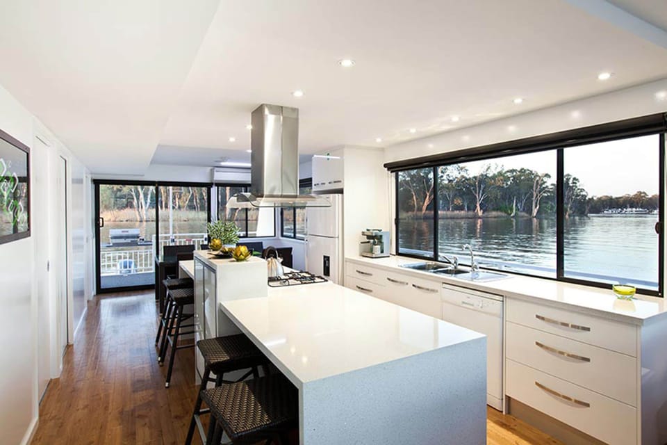 Emerald Luxury (10 berth houseboat) | Private kitchen | Full-size fridge, microwave, oven, stovetop