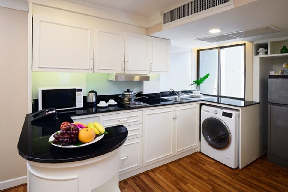 Mini-fridge, electric kettle
