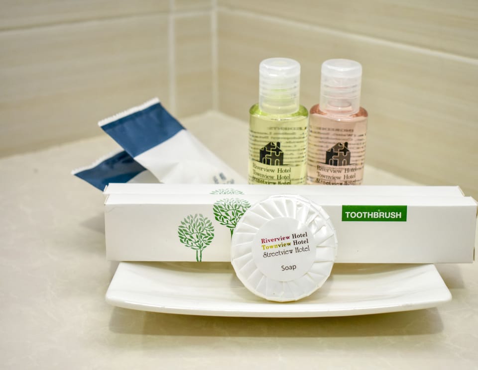 Shower, free toiletries, hair dryer (on request), towels