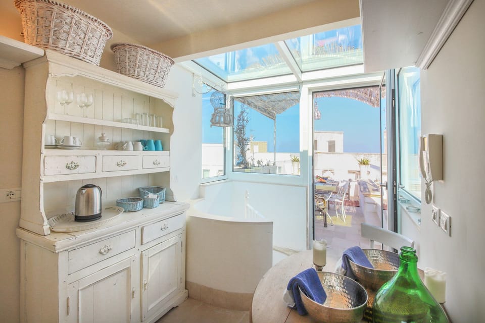Apartment, 3 Bedrooms, Terrace, Sea View | Private kitchen | Full-size fridge, microwave, oven, stovetop