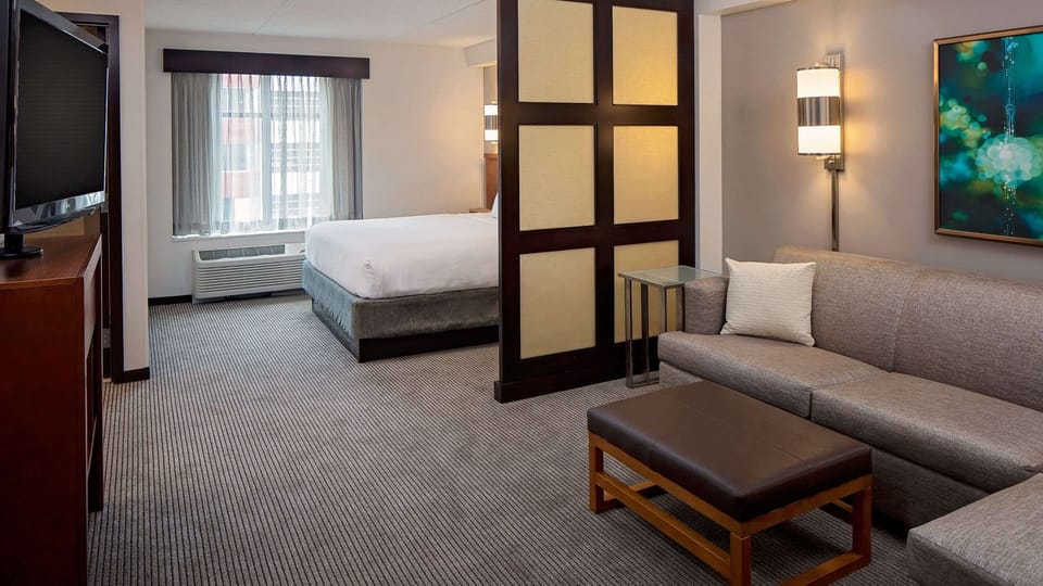 Premium bedding, pillowtop beds, desk, blackout drapes