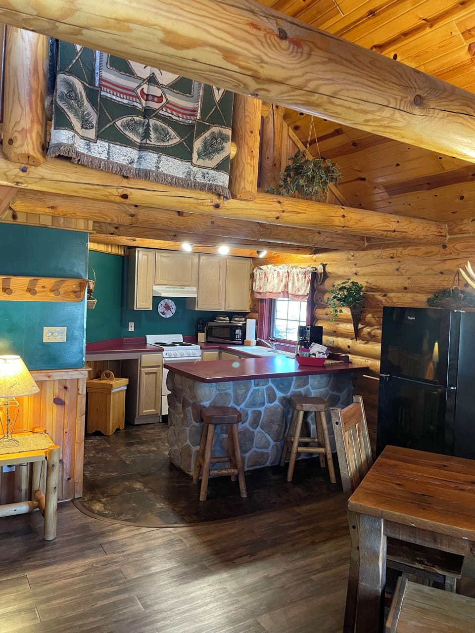 Whirlpool Log Cabins (6 person) | Private kitchen | Microwave, coffee/tea maker, freezer, paper towels