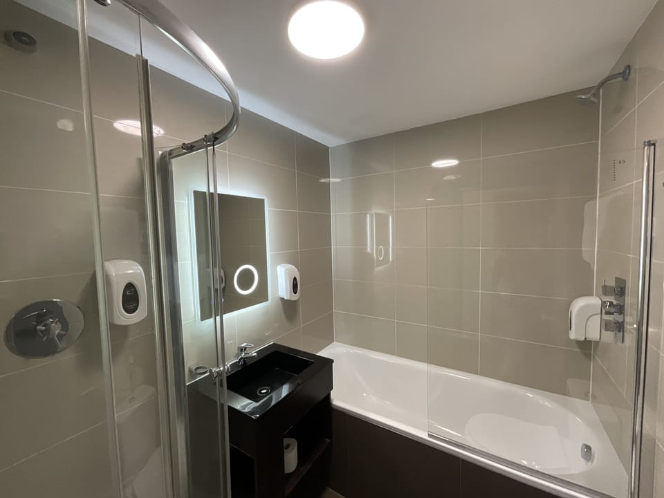 Free toiletries, hair dryer, towels