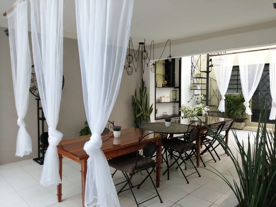 Outdoor banquet area