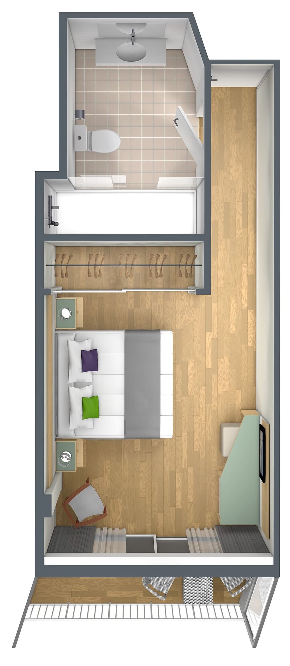 Down comforters, in-room safe, iron/ironing board, WiFi (free)