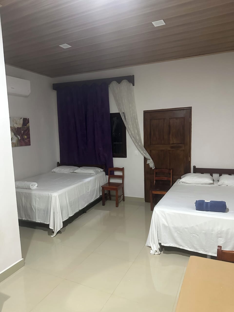 Blackout drapes, WiFi (free), bed sheets