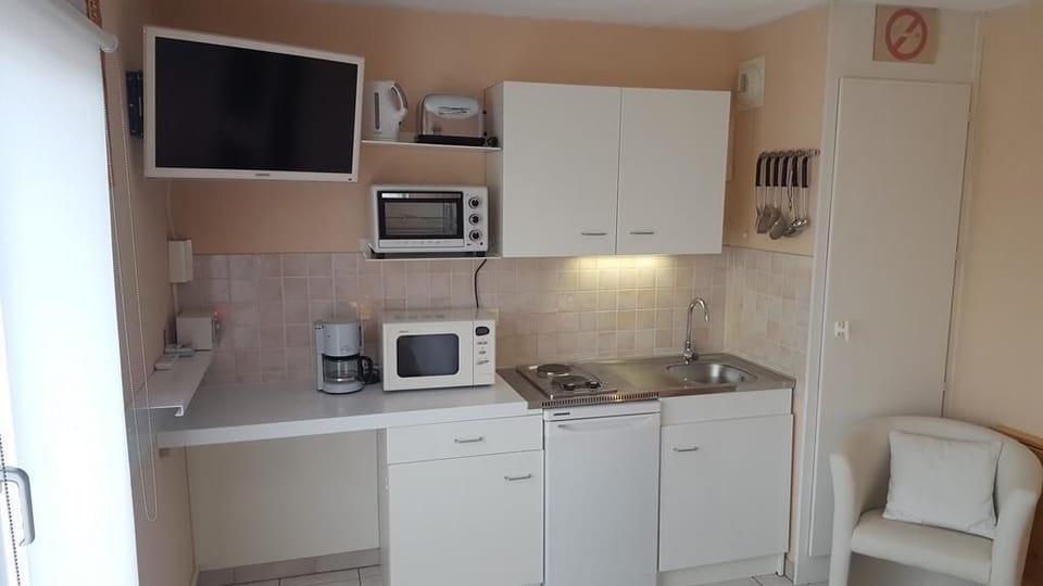 Panoramic Studio, 1 Double Bed | Private kitchenette | Coffee/tea maker, fridge, microwave, oven