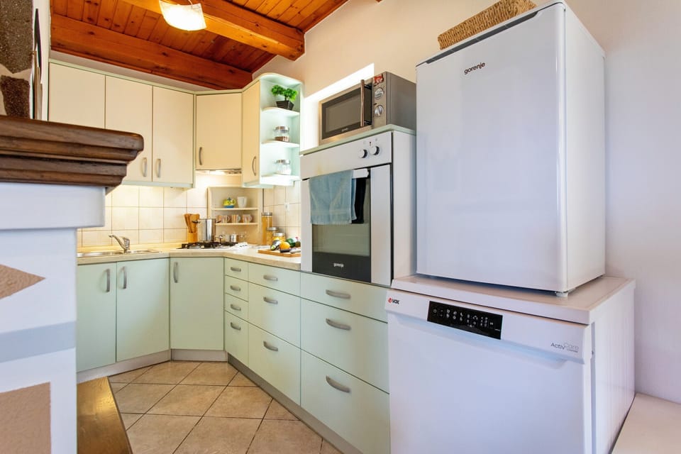 Family House, 2 Bedrooms, Fireplace, Mountain View | Private kitchen | Full-size fridge, microwave, oven, stovetop