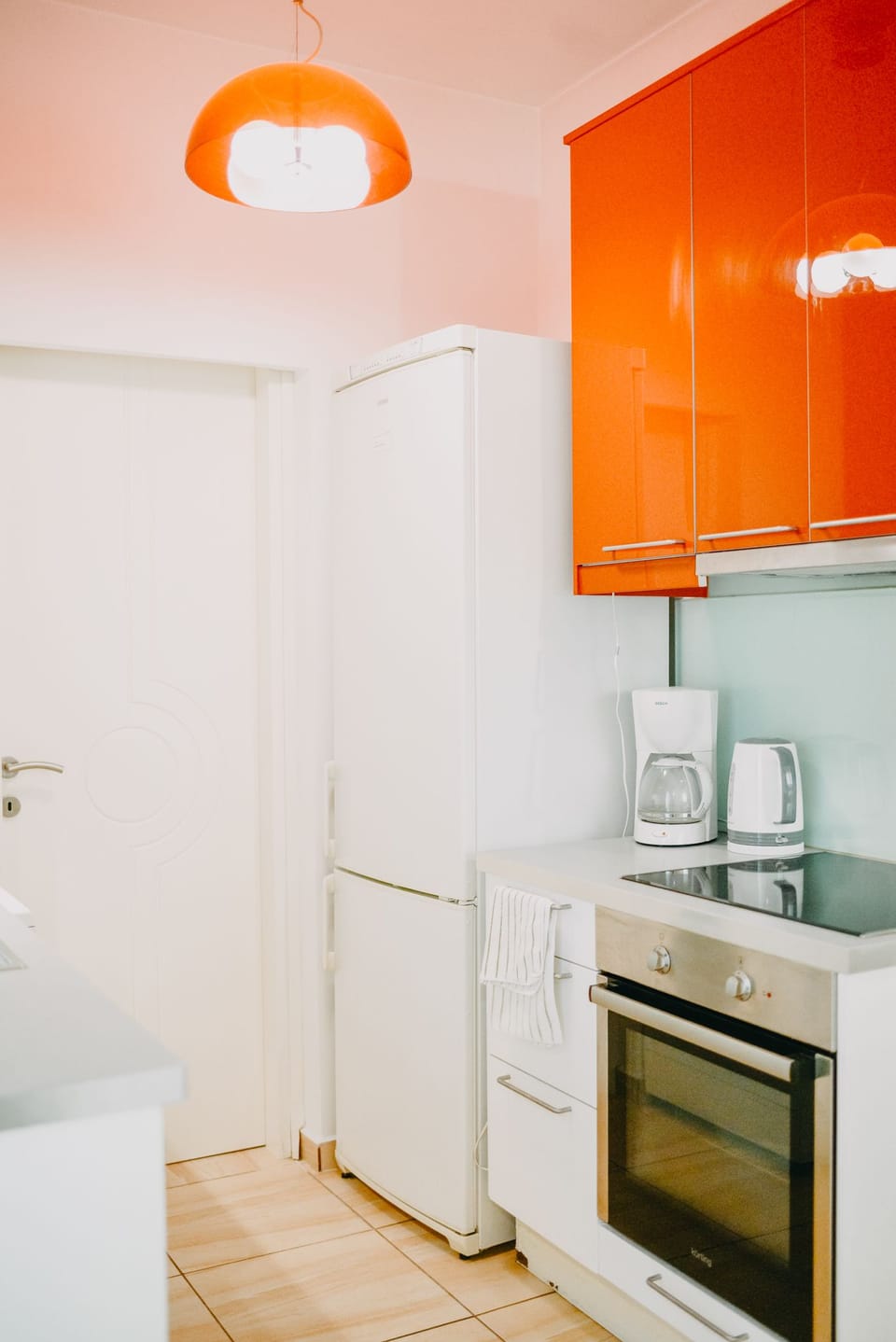 Panoramic Apartment, 1 Queen Bed with Sofa bed, Balcony, City View | Private kitchen | Full-size fridge, microwave, oven, stovetop