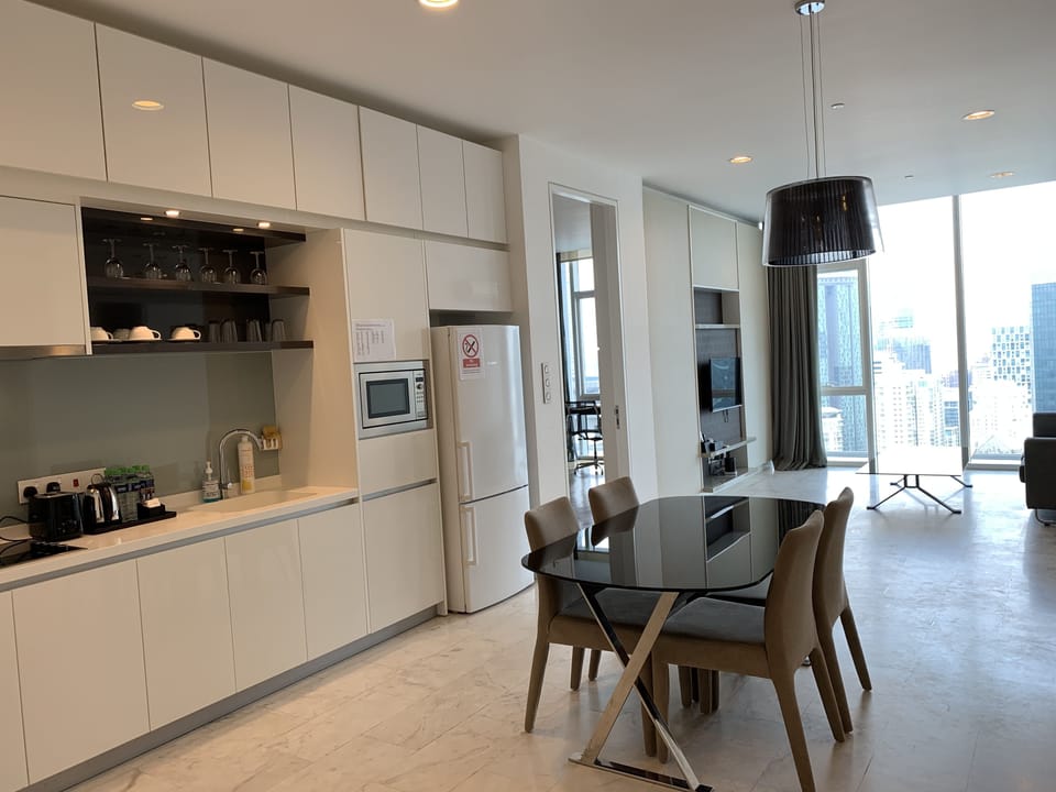 Deluxe Apartment, 3 Bedrooms, City View | Private kitchen | Fridge, microwave, stovetop, toaster