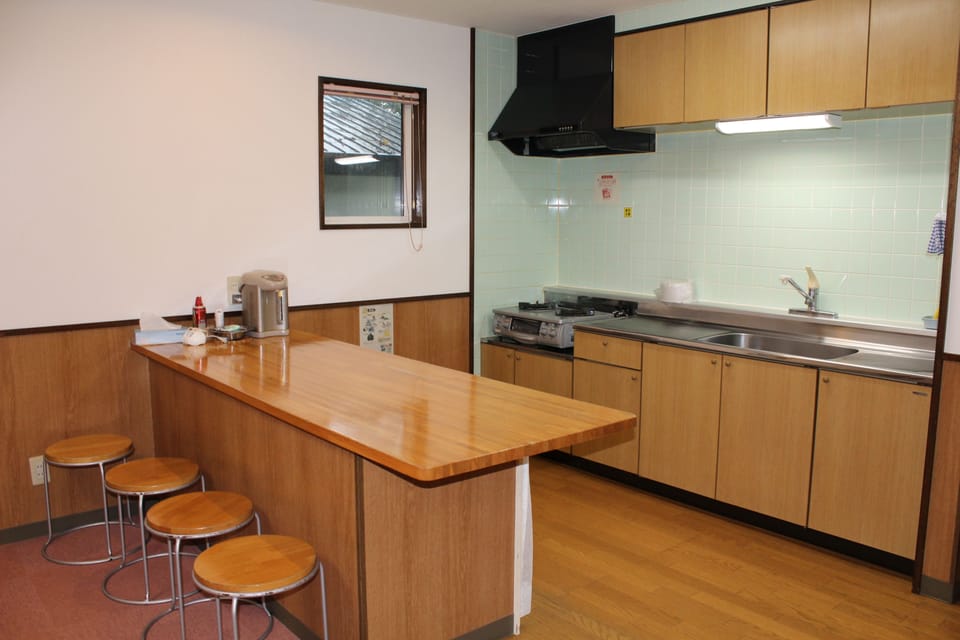 Fridge, microwave, electric kettle, rice cooker