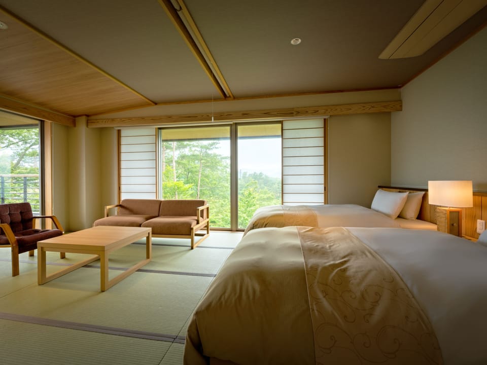 Japanese Western Style Room with Private Open-air Bath for 3 Guests,1F | WiFi (free), bed sheets