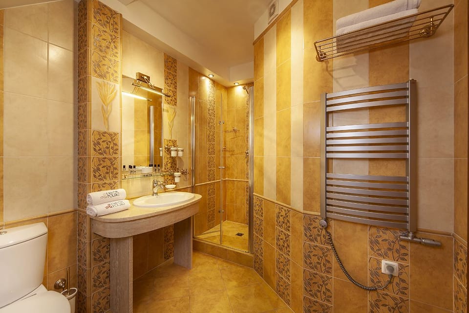 Premium Apartment (Apartament Pieniazkowy) | Bathroom | Shower, towels