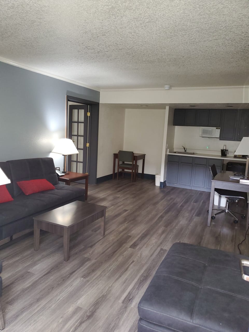 Individually furnished, desk, blackout drapes, soundproofing