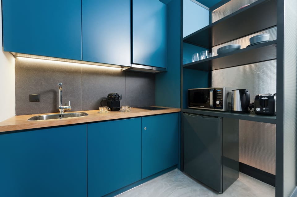 Apartment, 1 Bedroom, City View | Private kitchenette | Fridge, microwave, stovetop, espresso maker