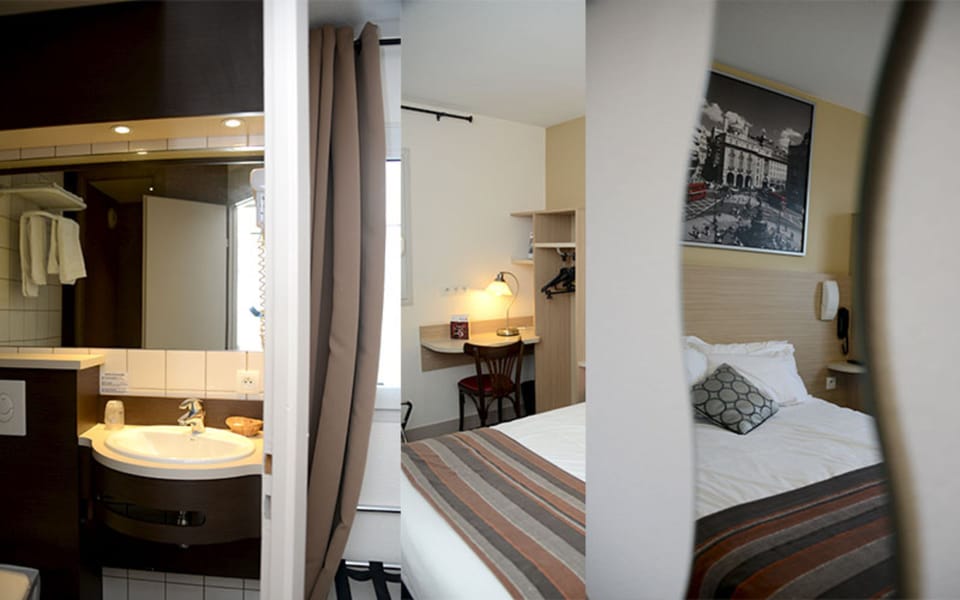 Comfort Double Room | Premium bedding, desk, soundproofing, iron/ironing board