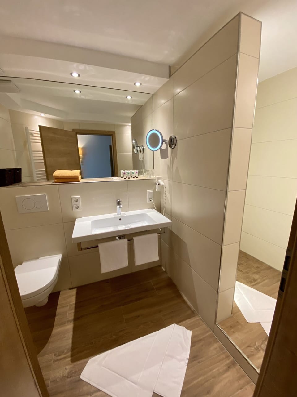 Deluxe Double Room, Balcony (Weinberg) | Bathroom | Eco-friendly toiletries, hair dryer, towels, soap