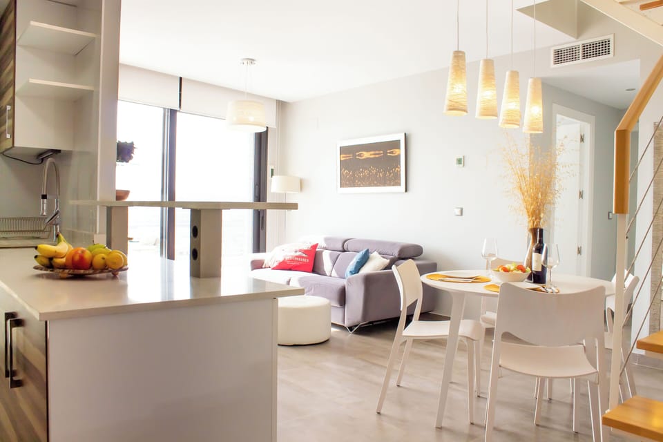 Premium Apartment, 2 Bedrooms, Balcony, Sea View | Living area | Flat-screen TV