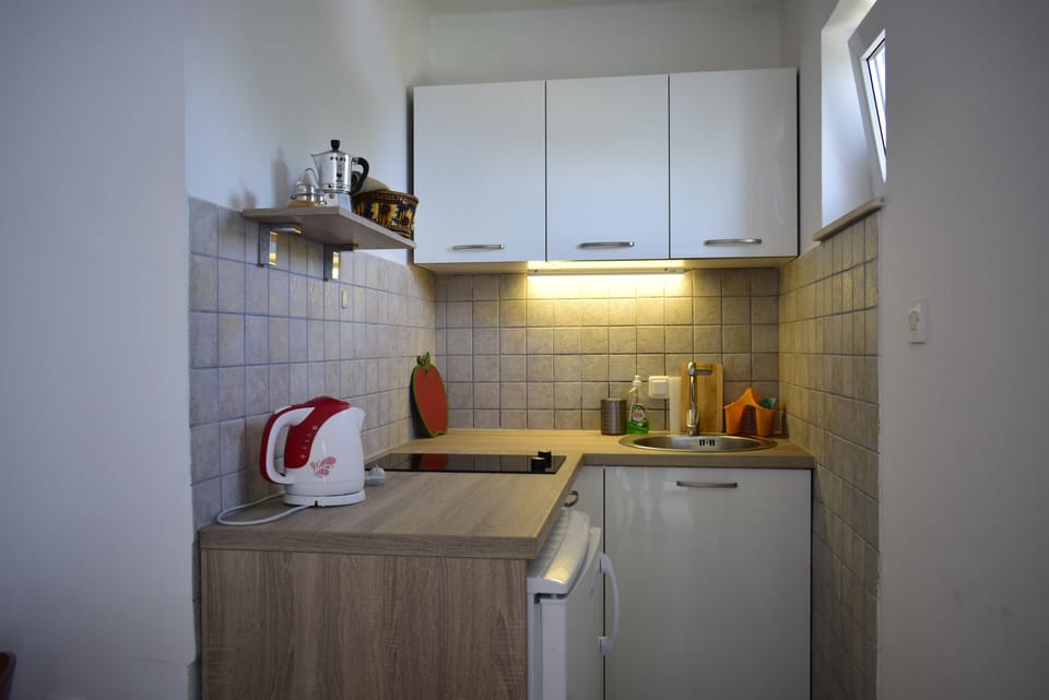 Apartment, Sea View | Private kitchenette | Fridge, stovetop, coffee/tea maker, electric kettle