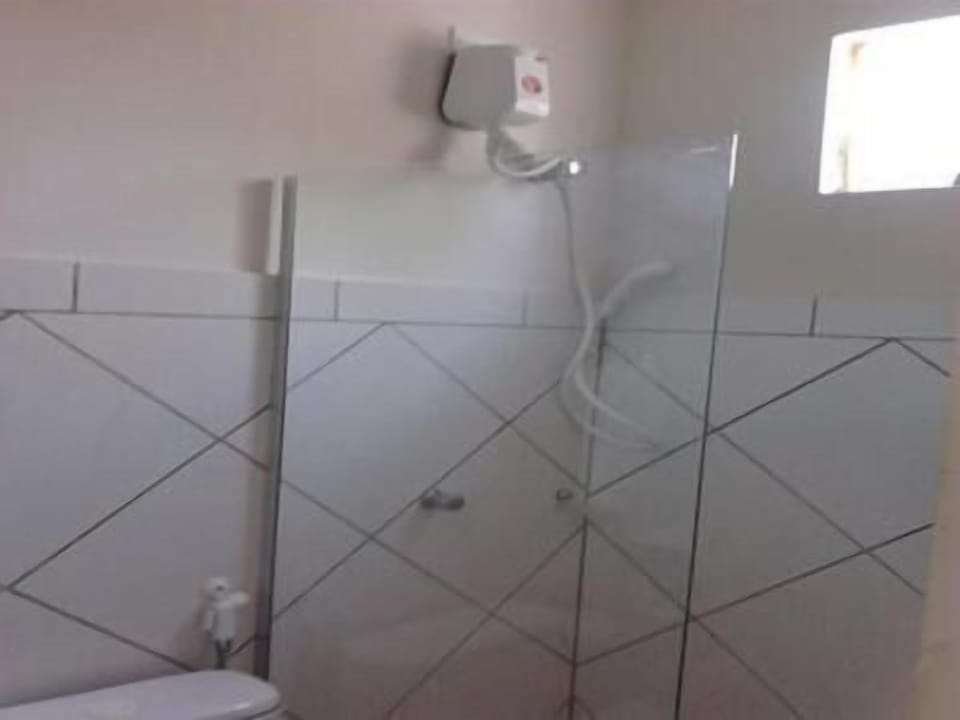 Shower, towels, toilet paper