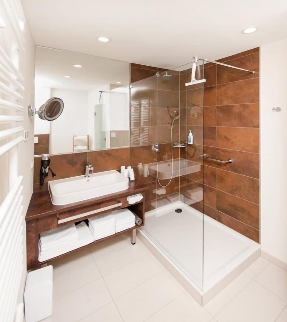 Comfort Double Room | Bathroom | Shower, bathrobes, towels