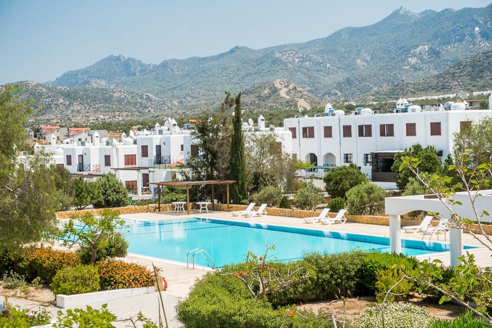 Outdoor pool, sun loungers