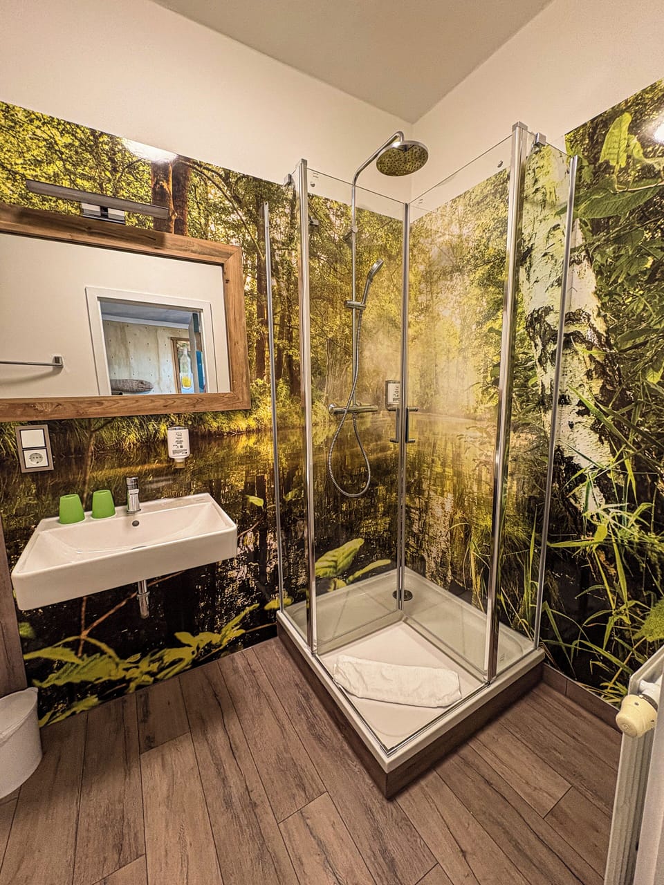 Design Double Room (Spreewald a la carte) | Bathroom | Hair dryer, towels, soap, shampoo