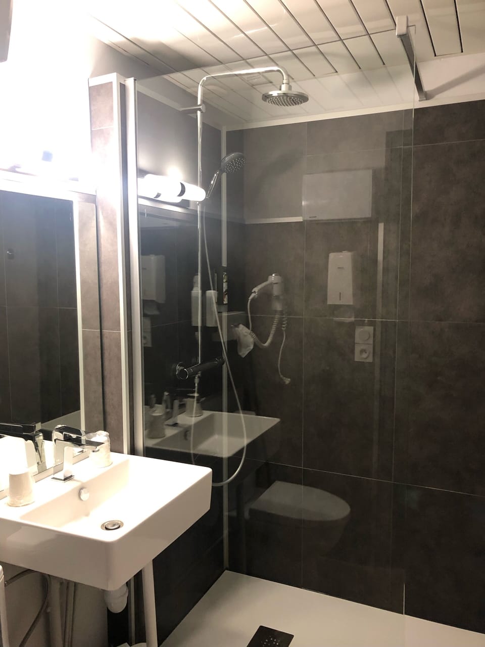 Free toiletries, hair dryer, towels