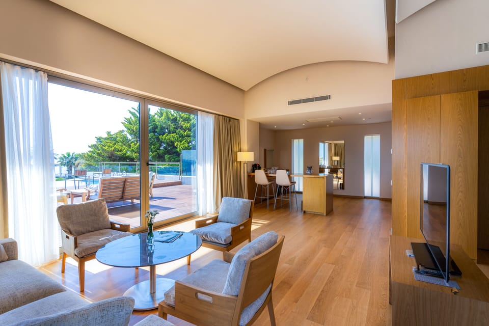 Presidential Suite, 1 Double Bed, Private Pool, Sea View (Terrace) | Living area | LCD TV