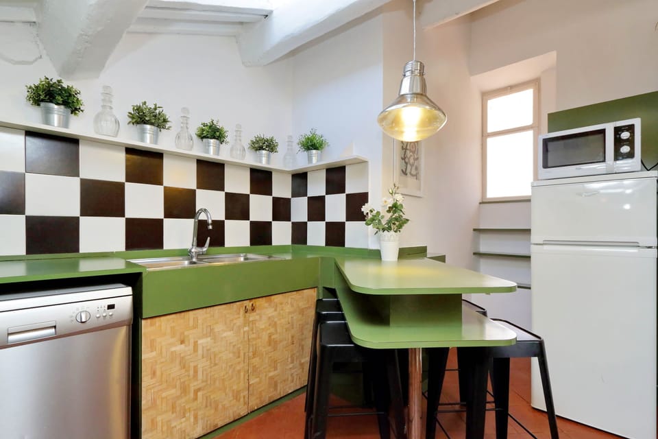Apartment, 1 Bedroom, Terrace | Private kitchen | Fridge, microwave, oven, stovetop