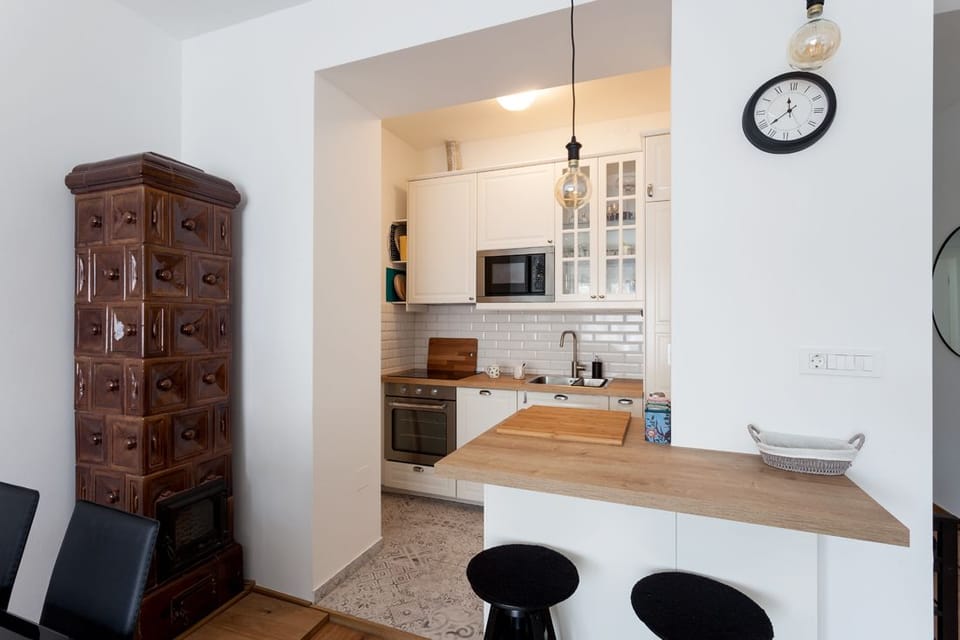 Standard Apartment | Private kitchen | Fridge, microwave, oven, stovetop