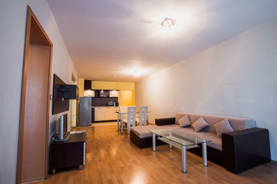 Classic Apartment, 1 Bedroom | Desk, laptop workspace, blackout drapes, iron/ironing board