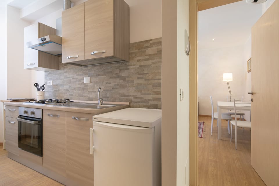 Comfort Apartment, 1 Bedroom, City View | Private kitchen | Fridge, oven, stovetop, espresso maker