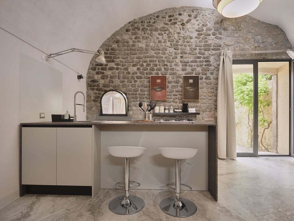 Apartment (Rifugio di Ercole) | Private kitchen | Fridge, stovetop, espresso maker, coffee/tea maker
