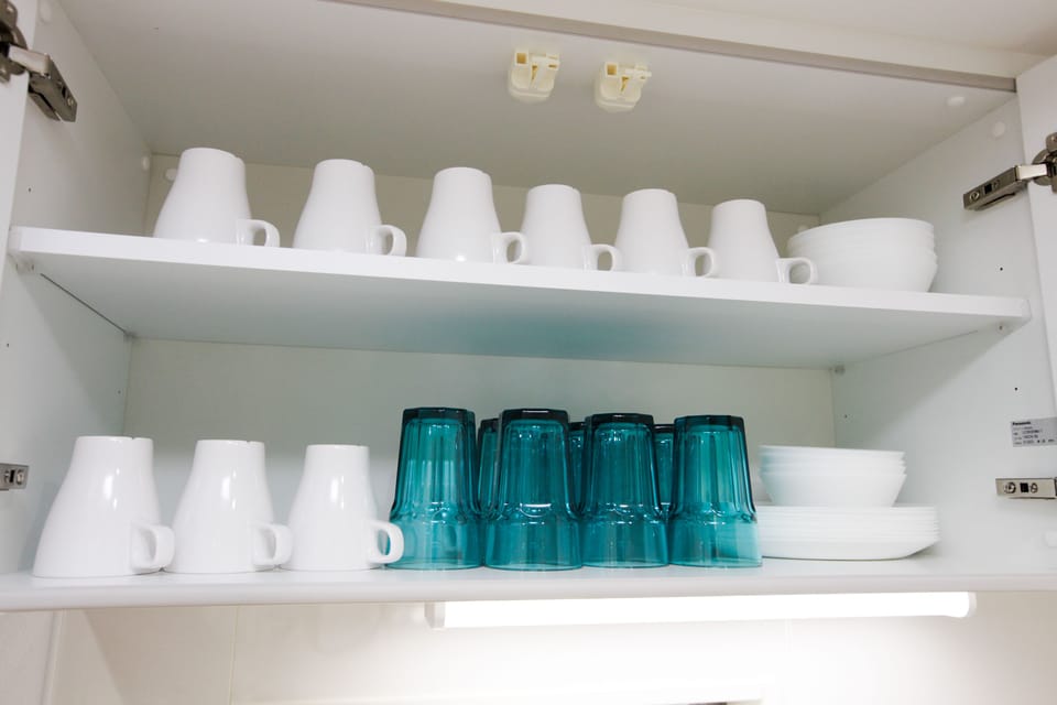 Design House | Shared kitchen facilities | Full-size fridge, microwave, stovetop, rice cooker