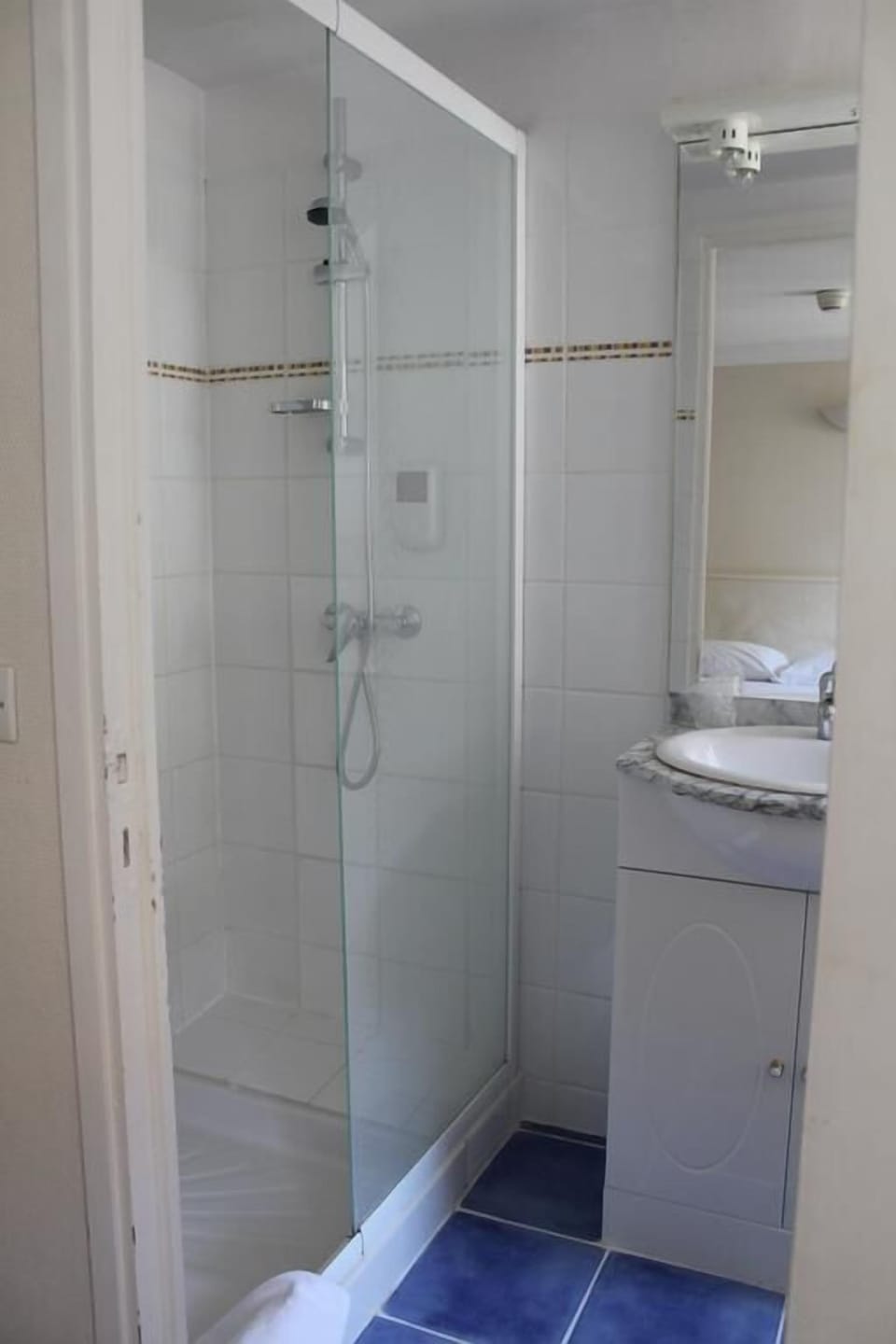 Hair dryer (on request), towels, soap, shampoo