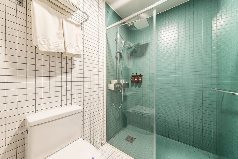 Shower, free toiletries, hair dryer, soap