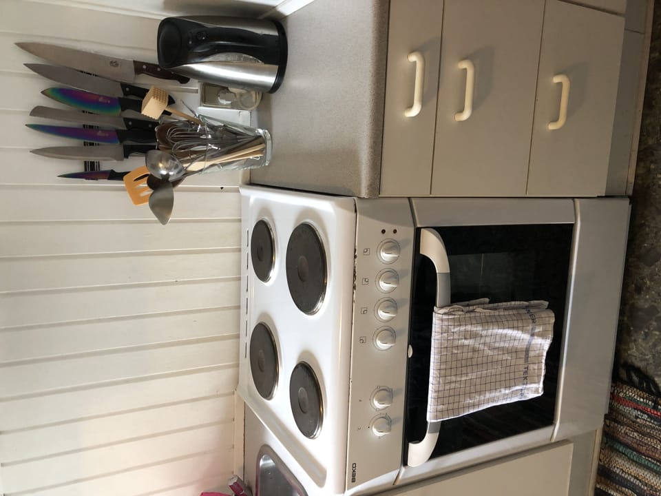 Family Apartment, Garden View | Private kitchen | Shared fridge, microwave