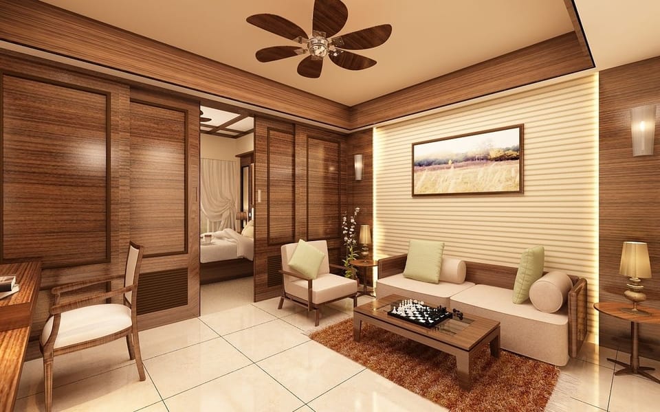 Presidential Suite | Living area | 42-inch flat-screen TV with cable channels, TV