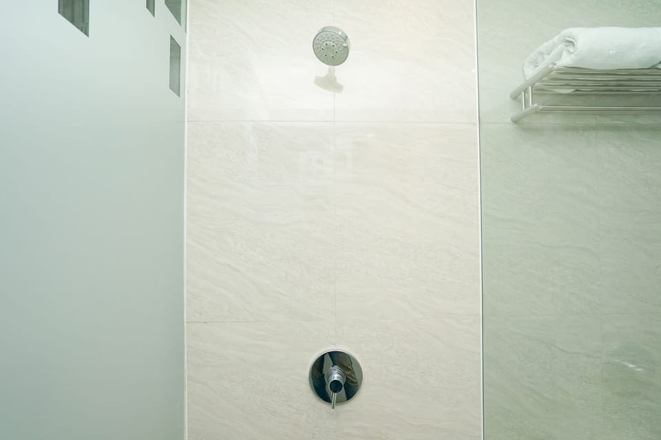 Deluxe Twin Room | Bathroom | Shower, rainfall showerhead, towels