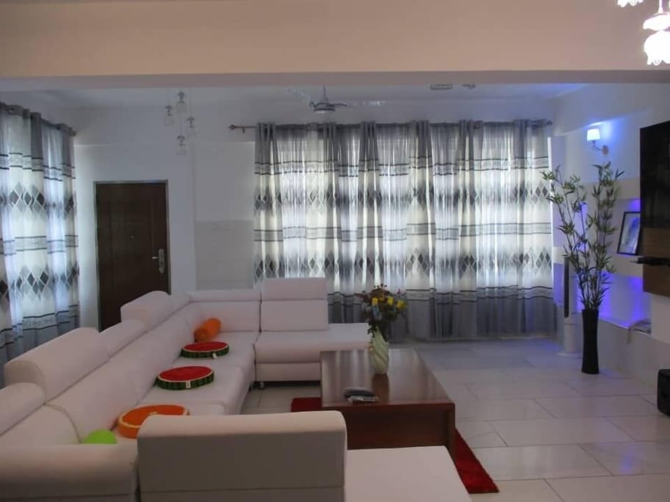Luxury Apartment | Living room | 43-inch LED TV with satellite channels, TV