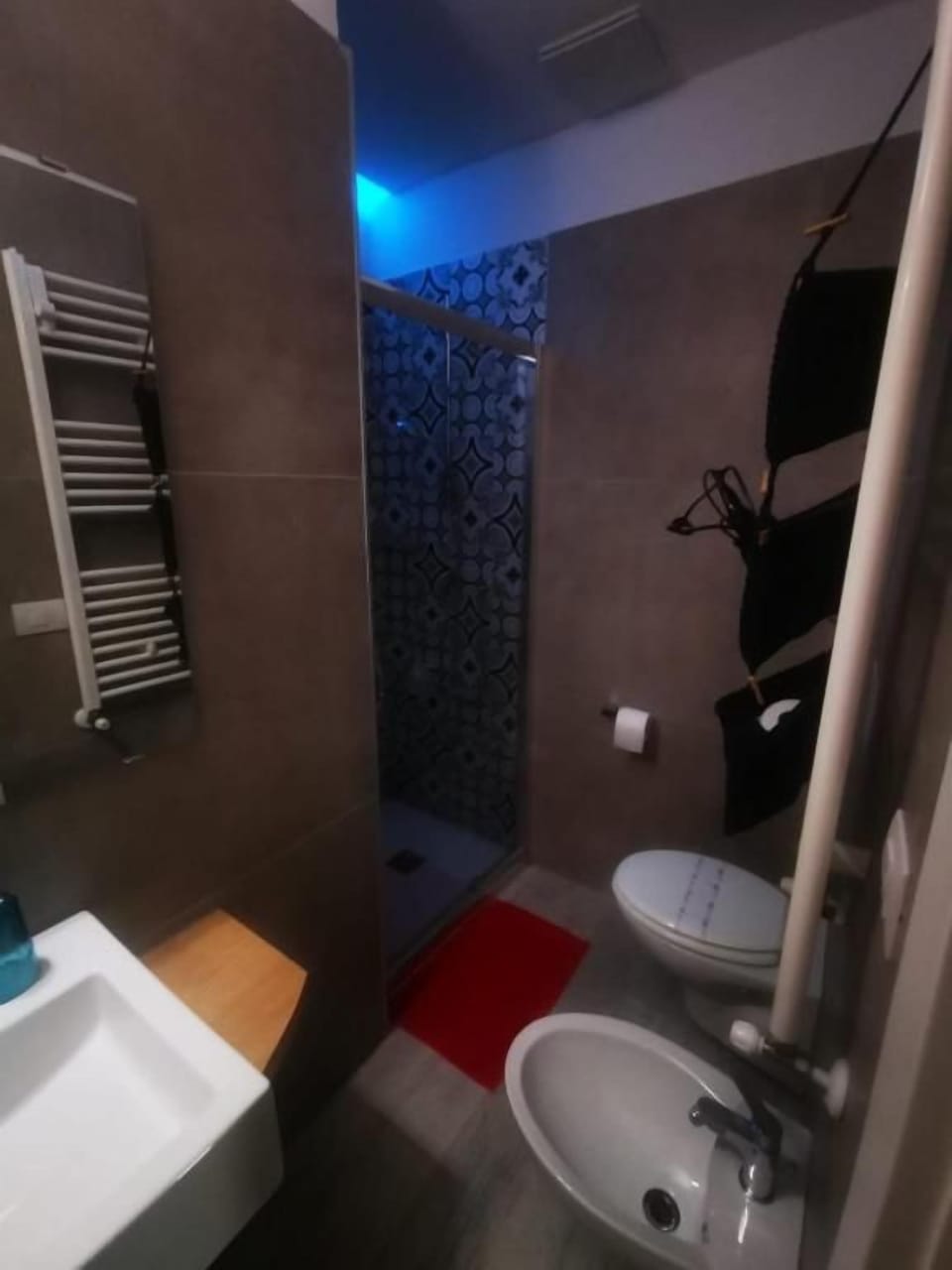 Shower, free toiletries, hair dryer, bidet