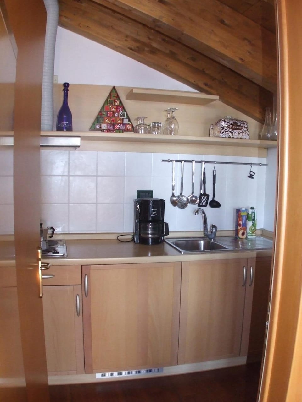 Fridge, microwave (on request), cleaning supplies