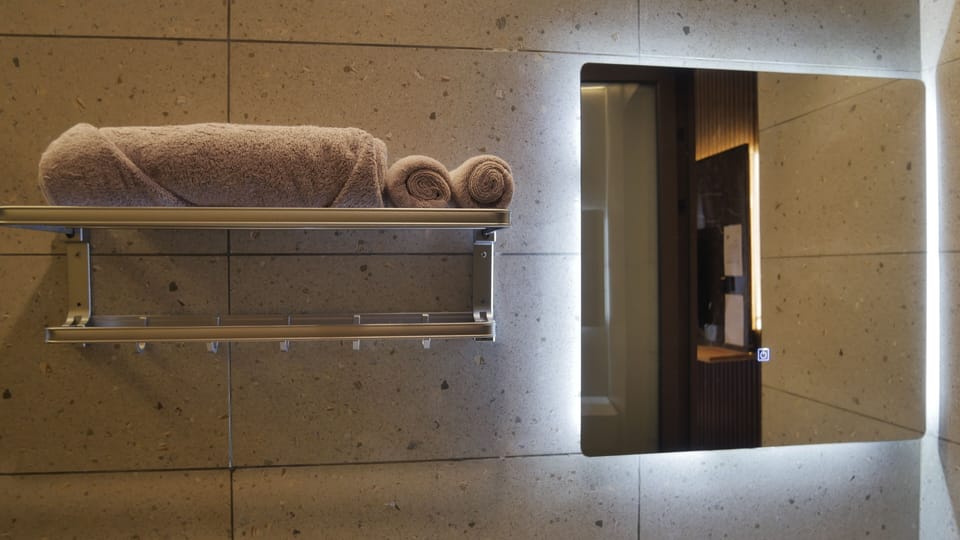 Deluxe Twin Room | Bathroom | Shower, slippers, bidet, towels