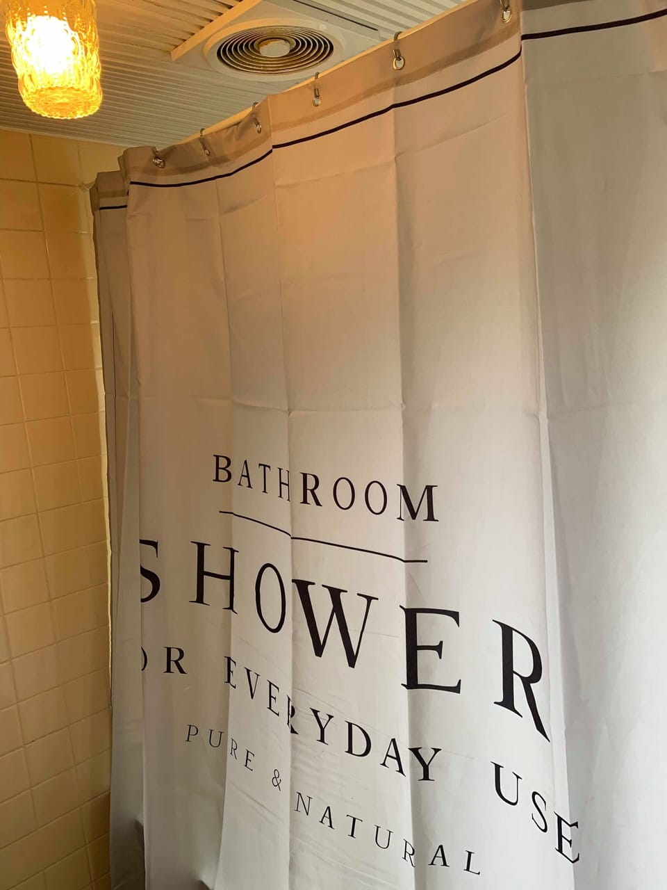 Shower, free toiletries, hair dryer, slippers