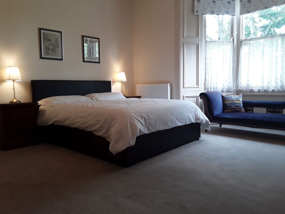 King Room & Shared Bathroom | Memory foam beds, desk, iron/ironing board, free WiFi
