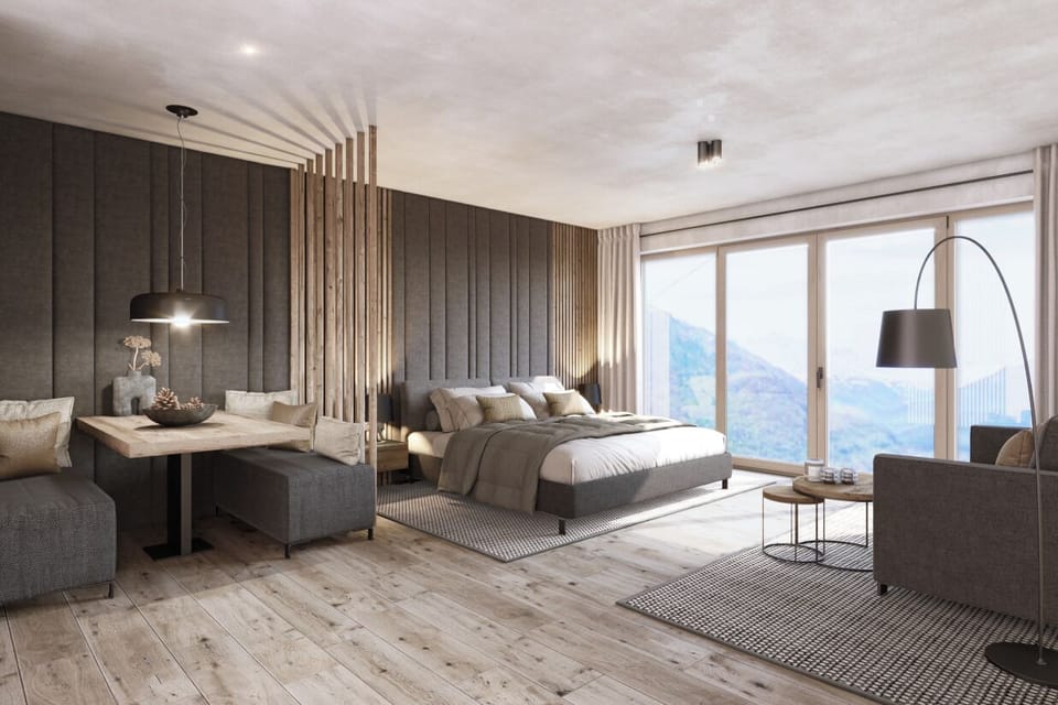 Basic Apartment, 2 Bedrooms, Mountain View | Premium bedding, in-room safe, desk, soundproofing
