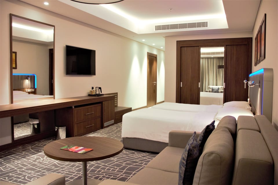 Minibar, in-room safe, desk, laptop workspace