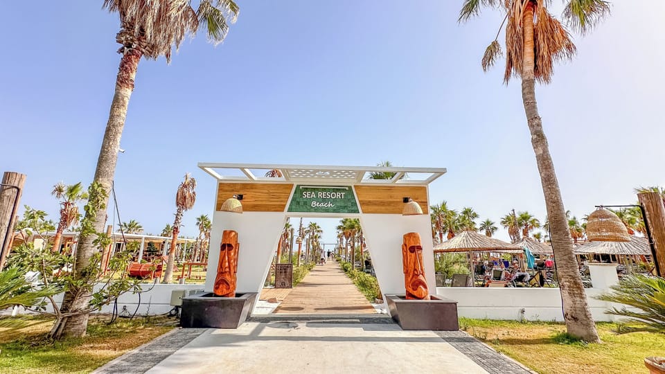 Private beach, sun loungers, beach umbrellas, beach volleyball