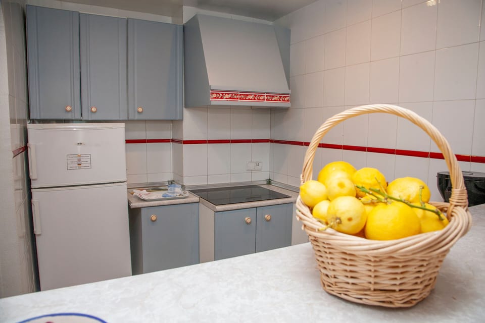 Fridge, oven, stovetop, coffee/tea maker